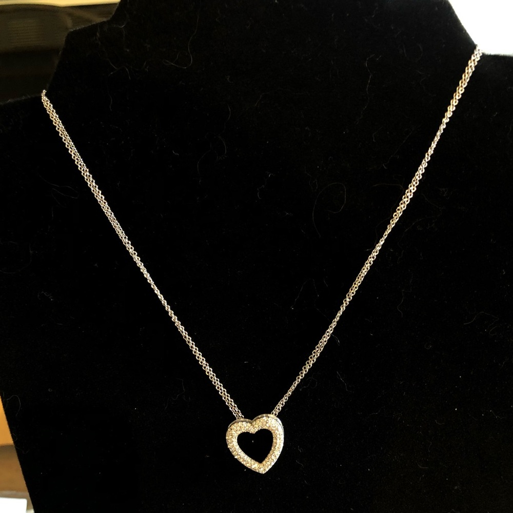 Gorgeous cz heart double strand necklace